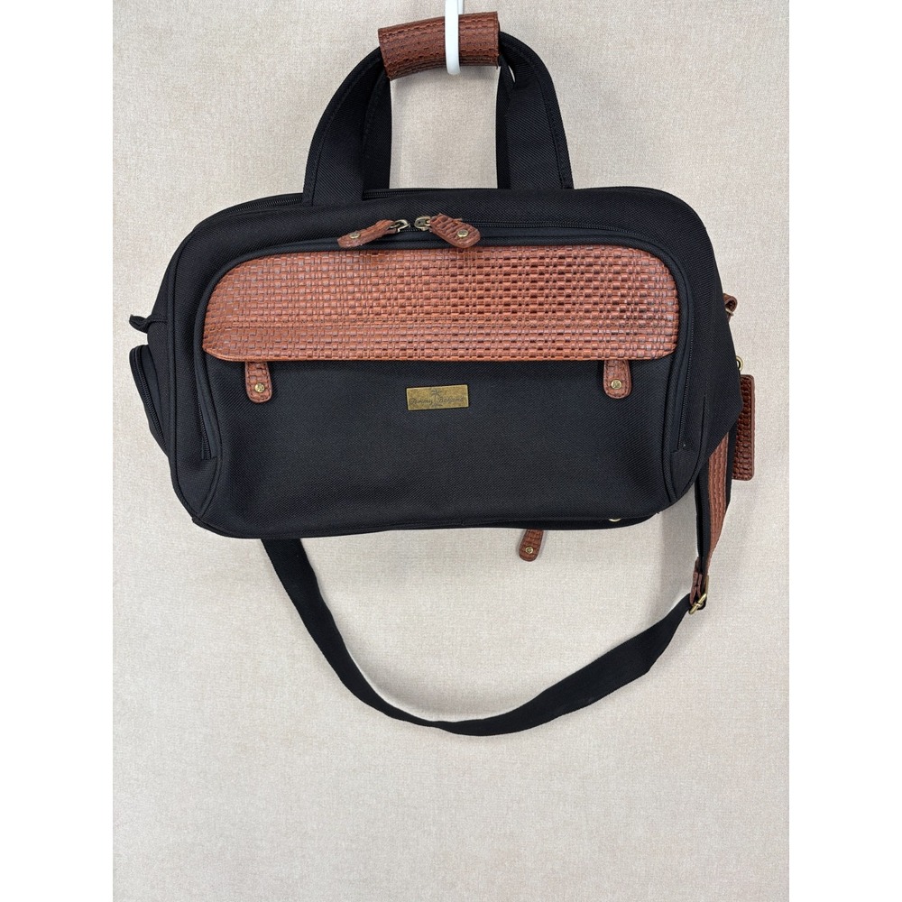 Tommy Bahama Carry On Black Weekender Travel Duffel Luggage Shoulder Strap